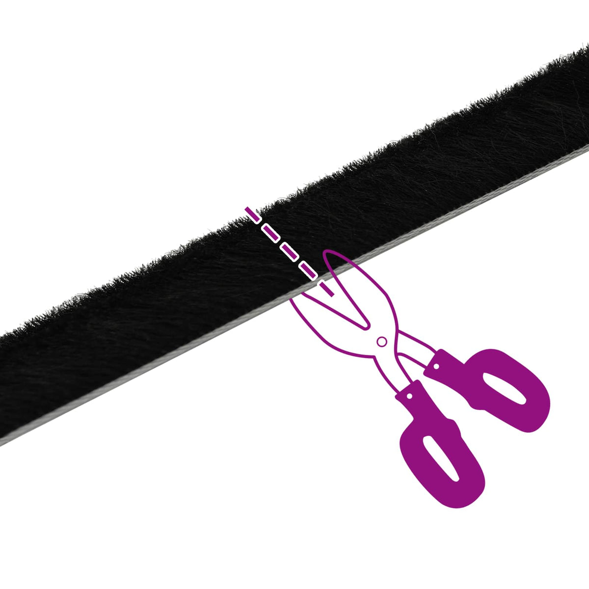 vidaXL Self-Adhesive Door Brush Seal 10 m PP Black