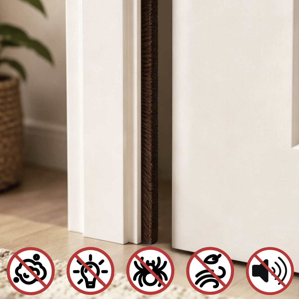 vidaXL Self-Adhesive Door Brush Seal 25 m PP Brown