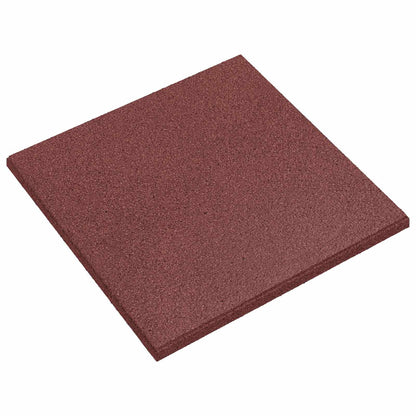 vidaXL Fall Protection Tiles 12 pcs Red 50 x 50 cm Rubber