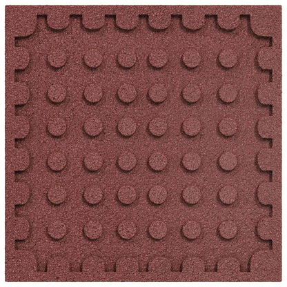 vidaXL Fall Protection Tiles 18 pcs Red 50 x 50 cm Rubber