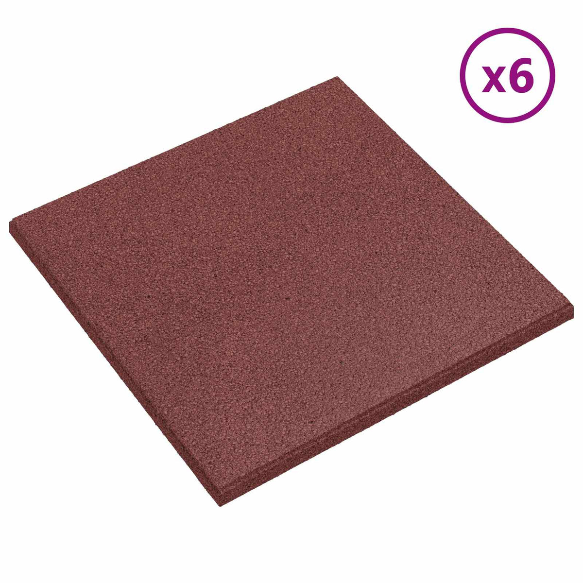 vidaXL Fall Protection Tiles 24 pcs Red 50 x 50 cm Rubber