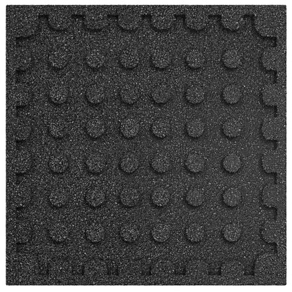 vidaXL Fall Protection Tiles 12 pcs Black 50 x 50 cm Rubber