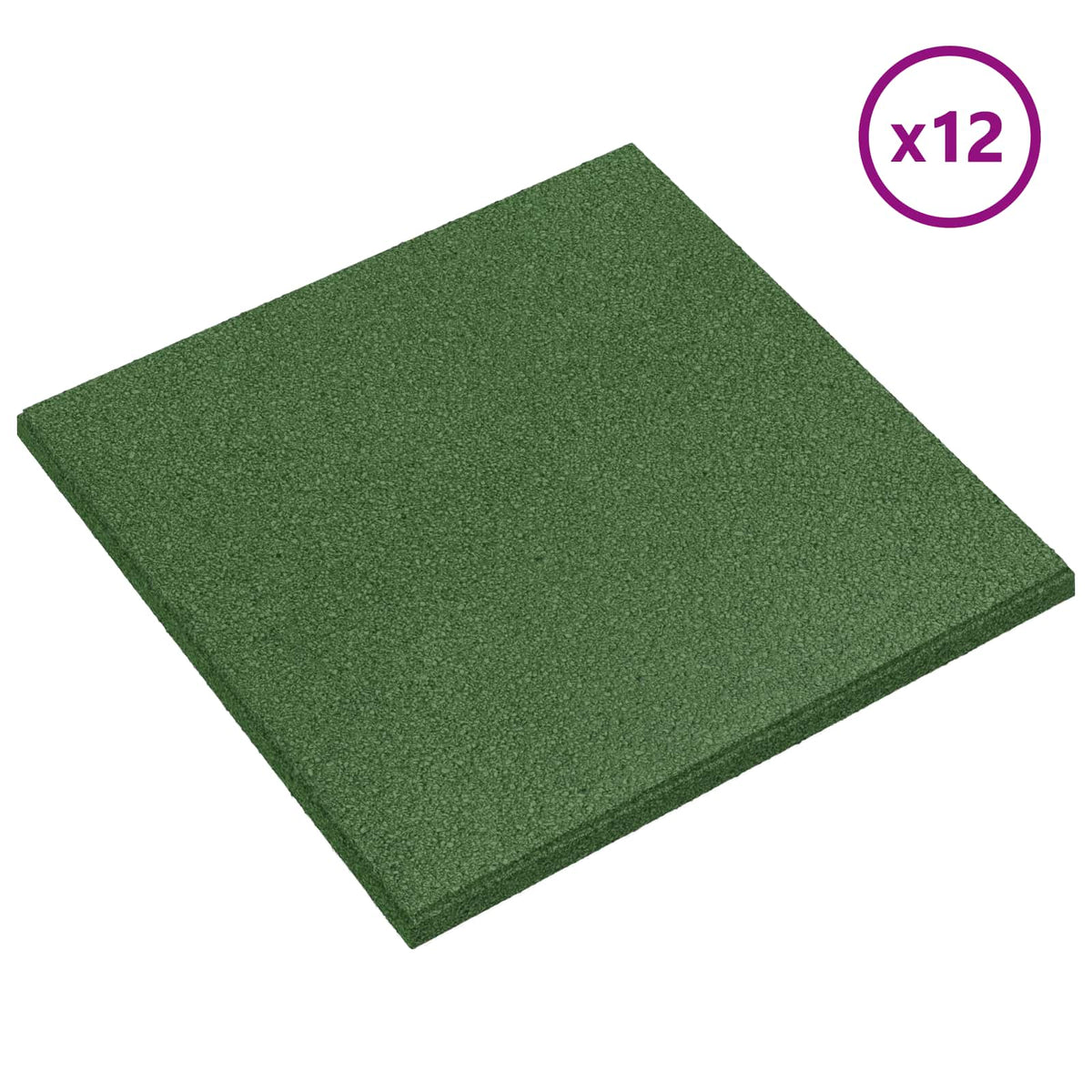 vidaXL Fall Protection Tiles 12 pcs Green 50 x 50 cm Rubber