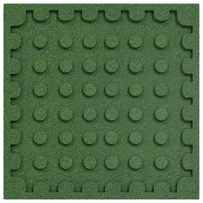 vidaXL Fall Protection Tiles 24 pcs Green 50 x 50 cm Rubber