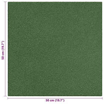 vidaXL Fall Protection Tiles 24 pcs Green 50 x 50 cm Rubber