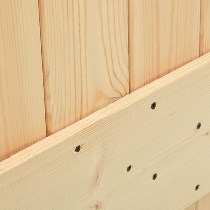 vidaXL Sliding Door Natural and Black 80 x 210 cm Solid Pine Wood