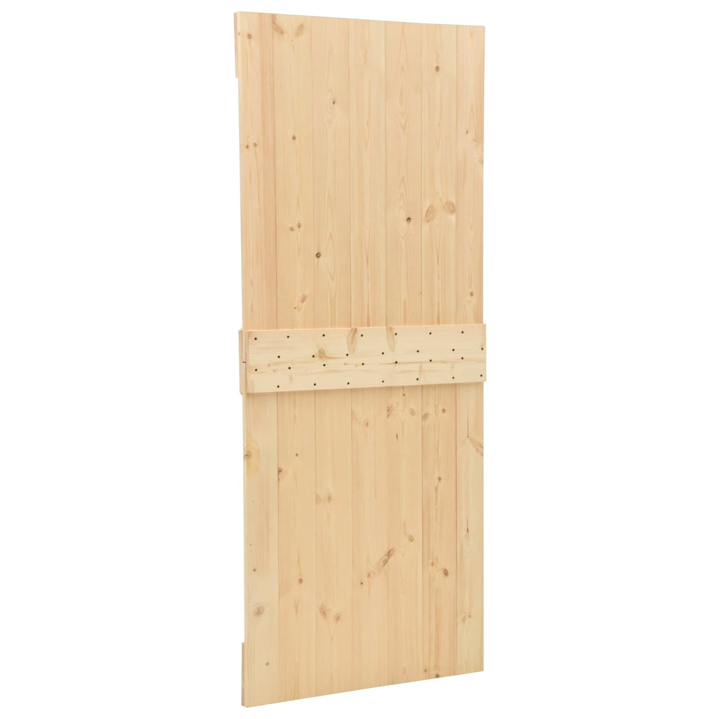 vidaXL Sliding Door 2 pcs Natural and Black Solid Pine Wood