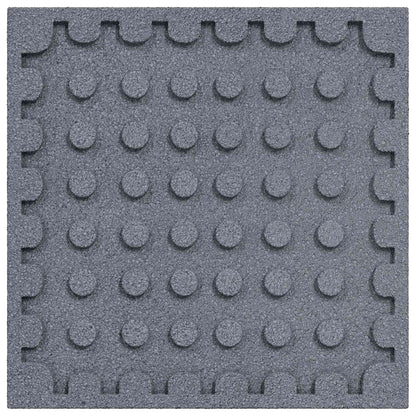 vidaXL Fall Protection Tiles 18 pcs Grey 50 x 50 cm Rubber