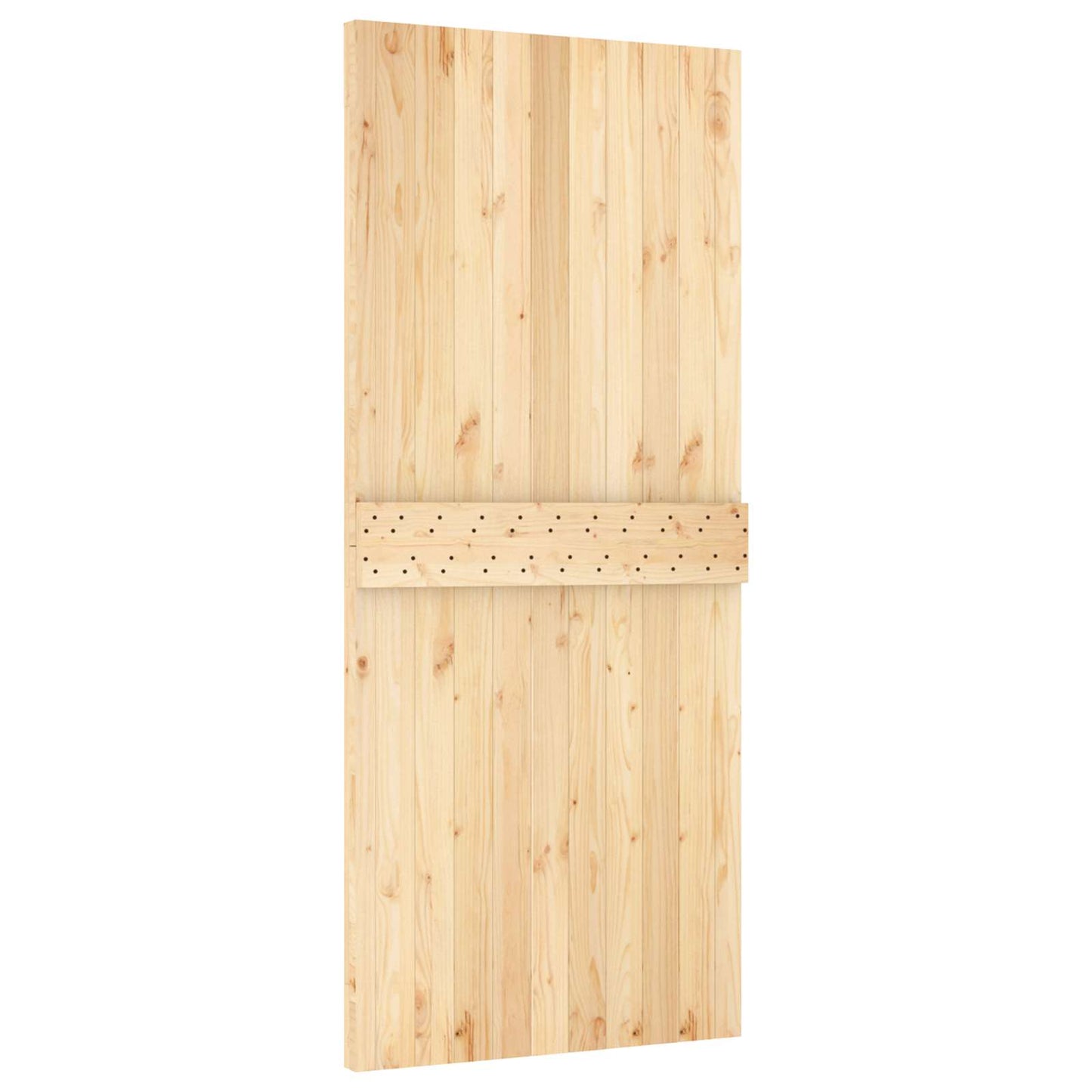 vidaXL Sliding Door Natural and Black 90 x 210 cm Solid Pine Wood