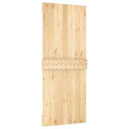 vidaXL Sliding Door Natural and Black 85 x 210 cm Solid Pine Wood
