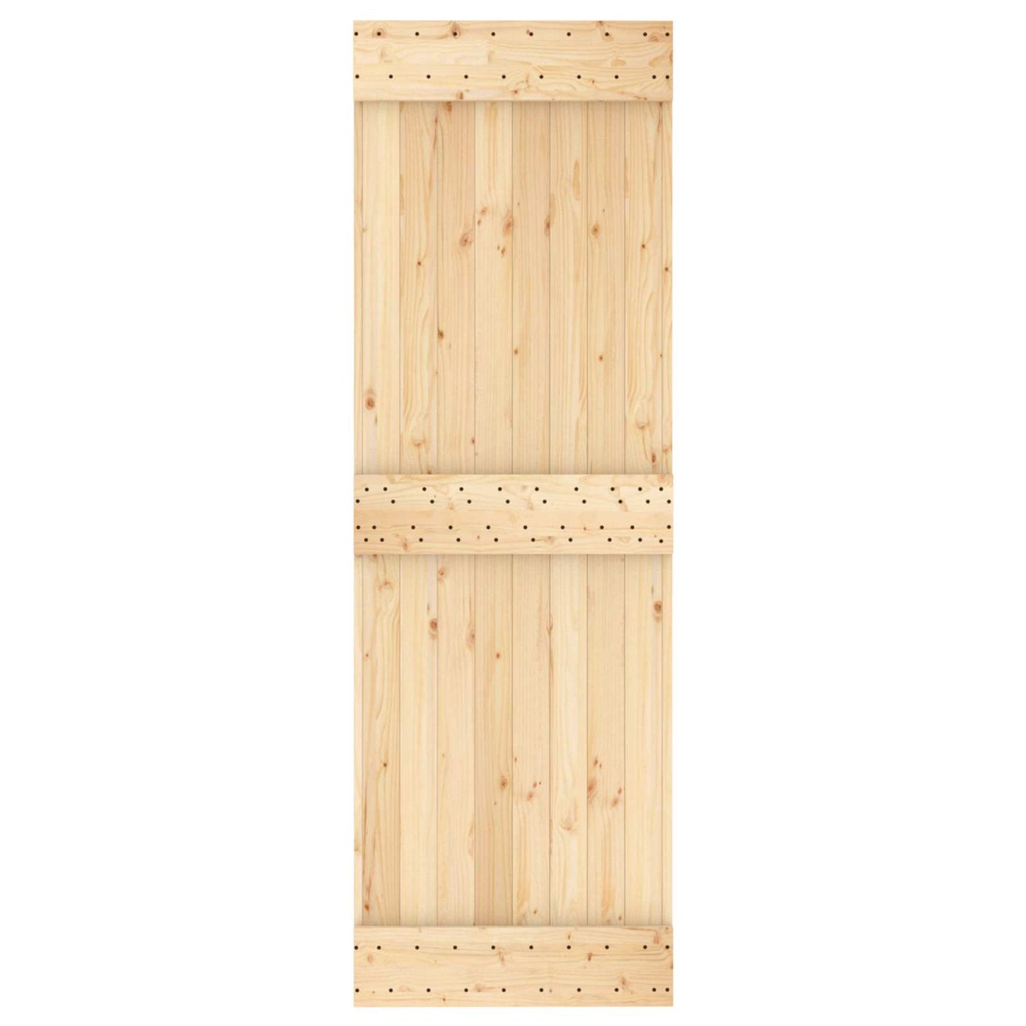 vidaXL Sliding Door Natural and Black 70 x 210 cm Solid Pine Wood