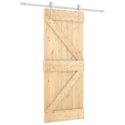 vidaXL Sliding Door Natural and White 85 x 210 cm Solid Pine Wood