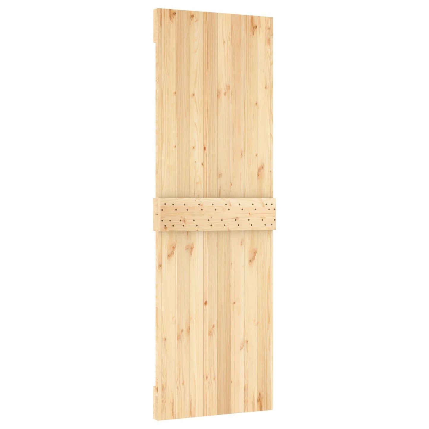 vidaXL Sliding Door Natural and White 70 x 210 cm Solid Pine Wood