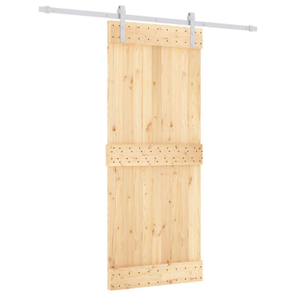 vidaXL Sliding Door Natural and White 85 x 210 cm Solid Pine Wood