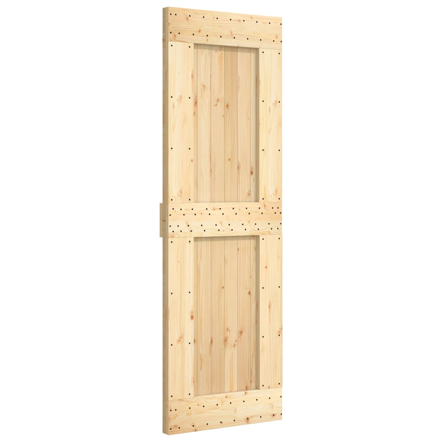 vidaXL Sliding Door Natural and White 70 x 210 cm Solid Pine Wood