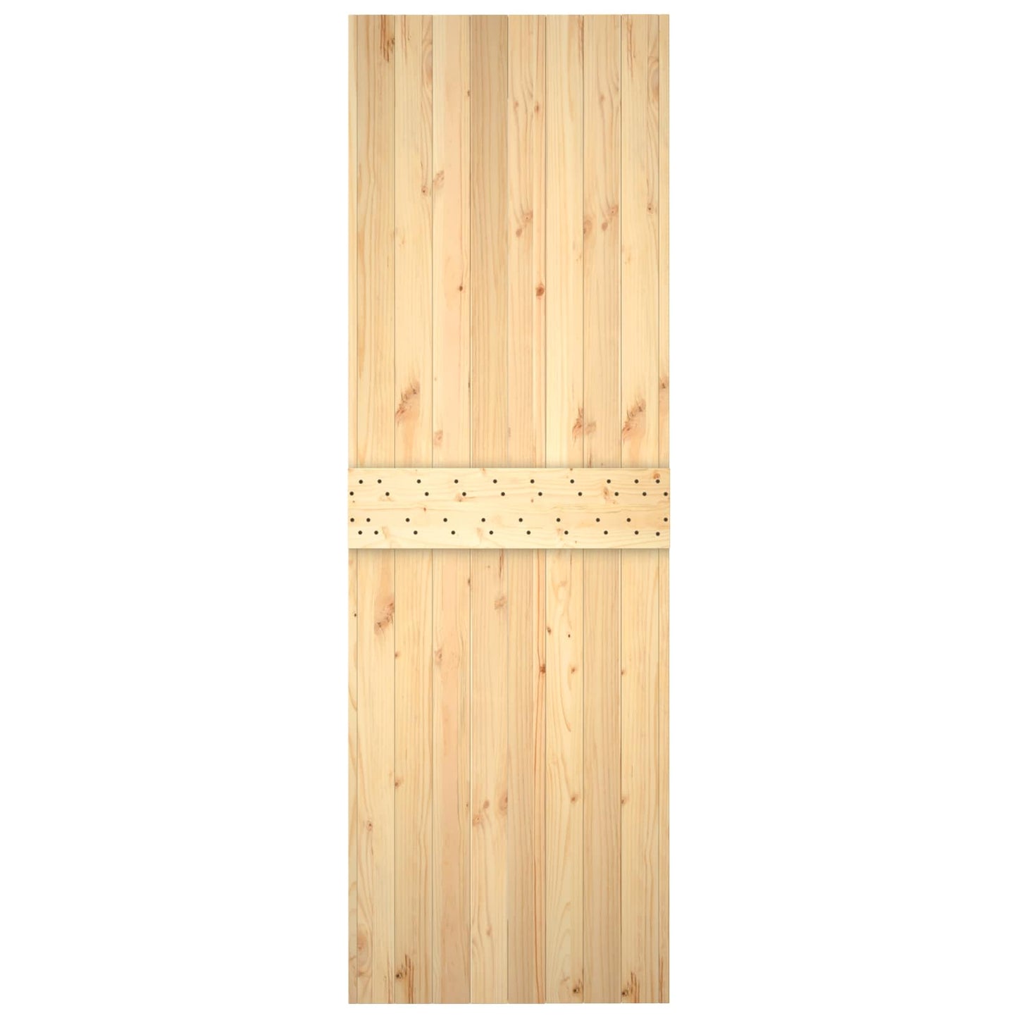 vidaXL Sliding Door Natural and White 70 x 210 cm Solid Pine Wood