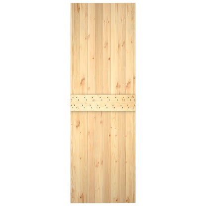 vidaXL Sliding Door Natural and White 70 x 210 cm Solid Pine Wood