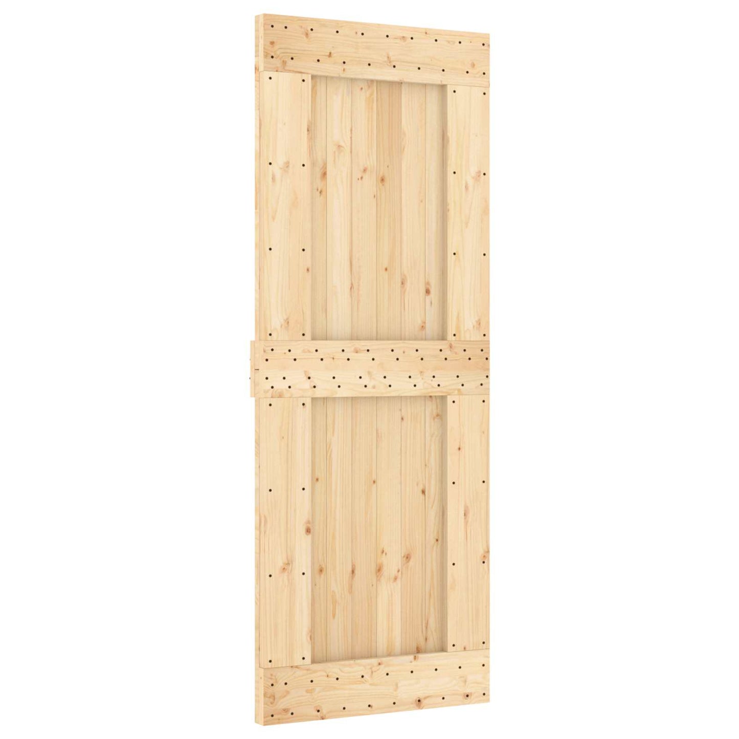 vidaXL Sliding Door Natural and White 80 x 210 cm Solid Pine Wood