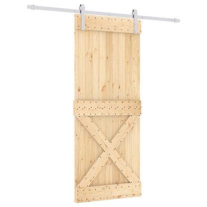 vidaXL Sliding Door Natural and White 85 x 210 cm Solid Pine Wood
