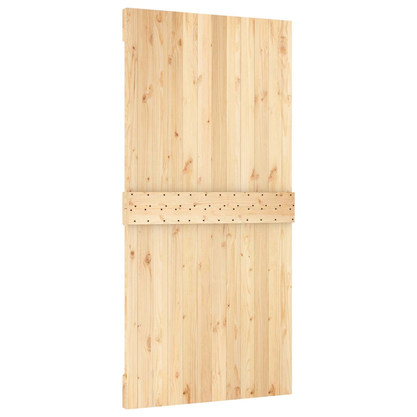 vidaXL Sliding Door Natural and White 100 x 210 cm Solid Pine Wood