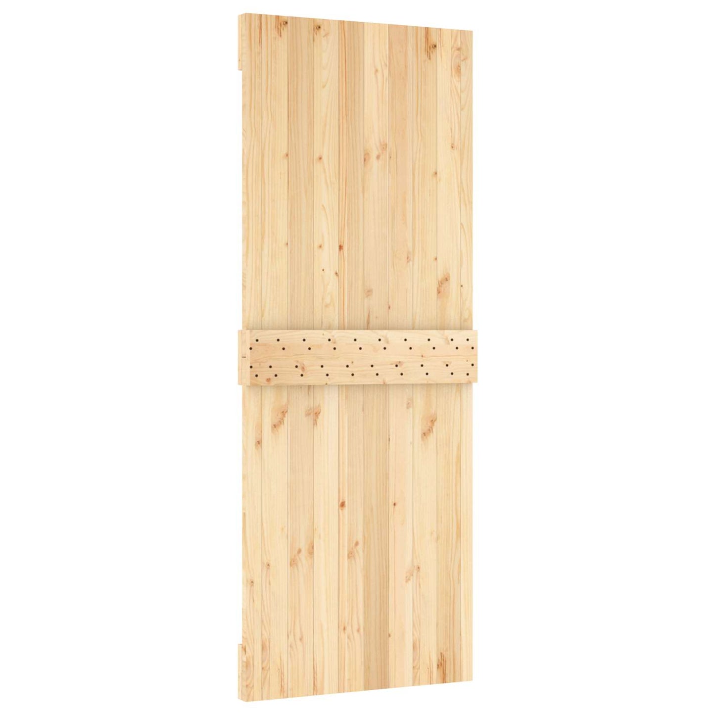vidaXL Sliding Door Natural and Black 80 x 210 cm Solid Pine Wood