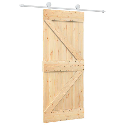vidaXL Sliding Door Natural and White 85 x 210 cm Solid Pine Wood