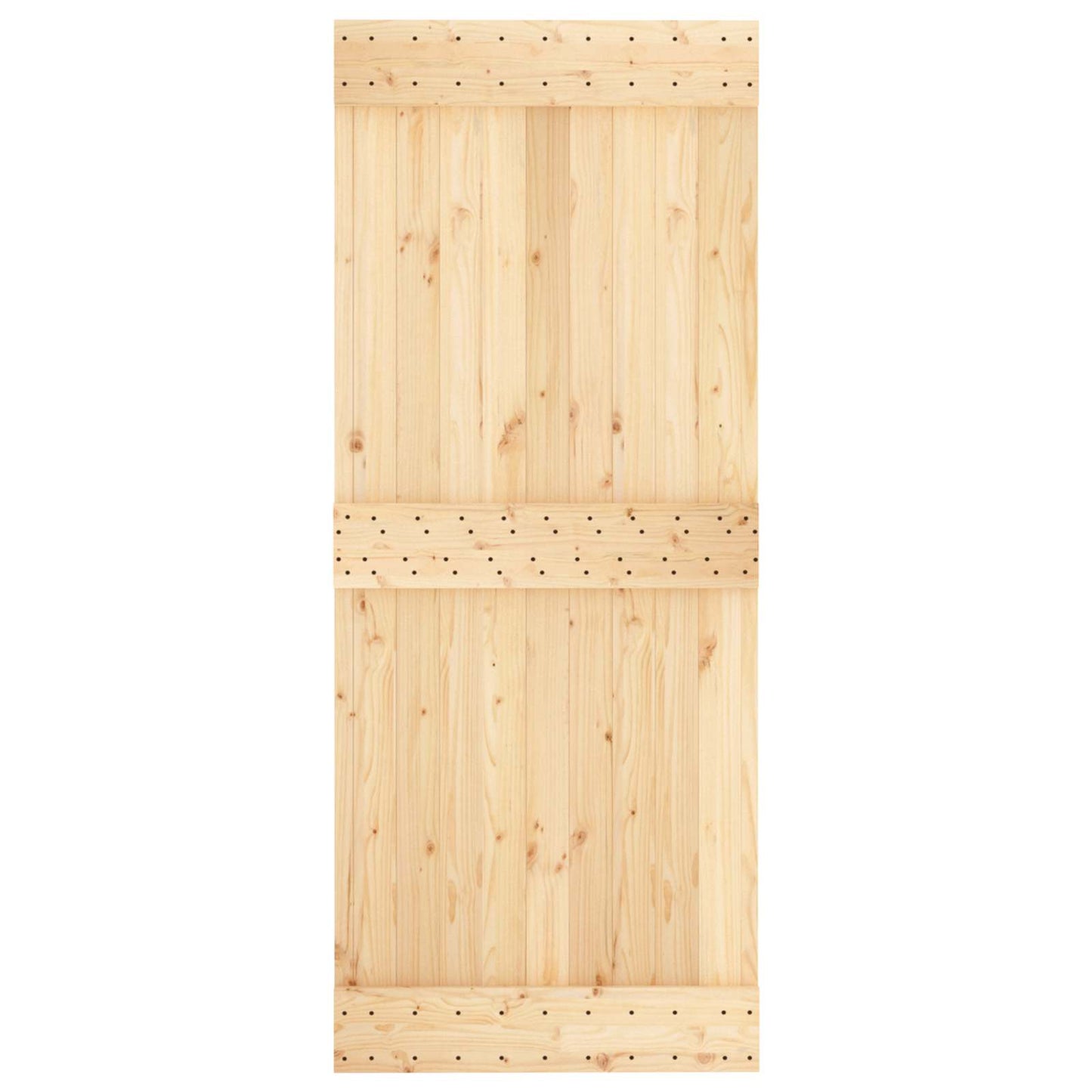 vidaXL Sliding Door Natural and White 85 x 210 cm Solid Pine Wood