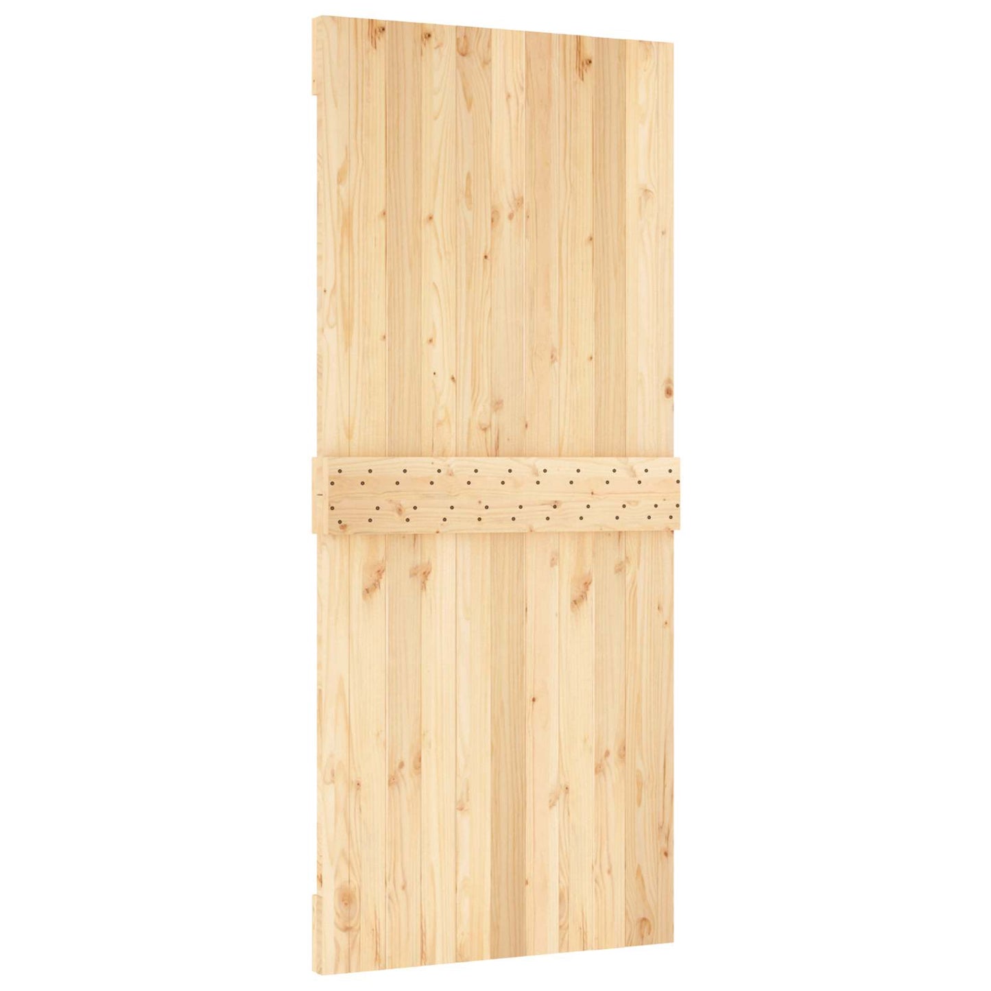vidaXL Sliding Door Natural and White 90 x 210 cm Solid Pine Wood