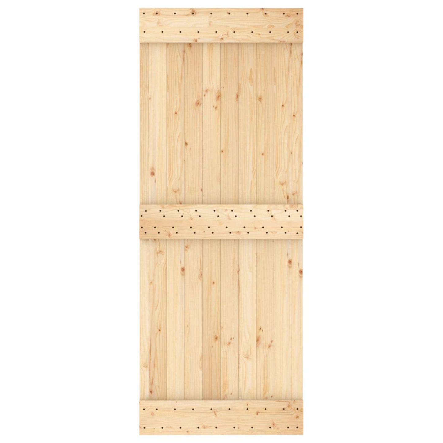 vidaXL Sliding Door Natural and White 80 x 210 cm Solid Pine Wood