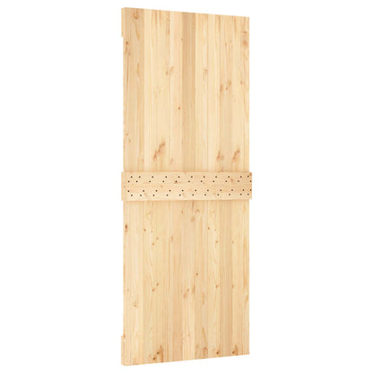 vidaXL Sliding Door Natural and White 85 x 210 cm Solid Pine Wood