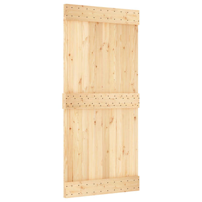 vidaXL Sliding Door Natural and White 95 x 210 cm Solid Pine Wood