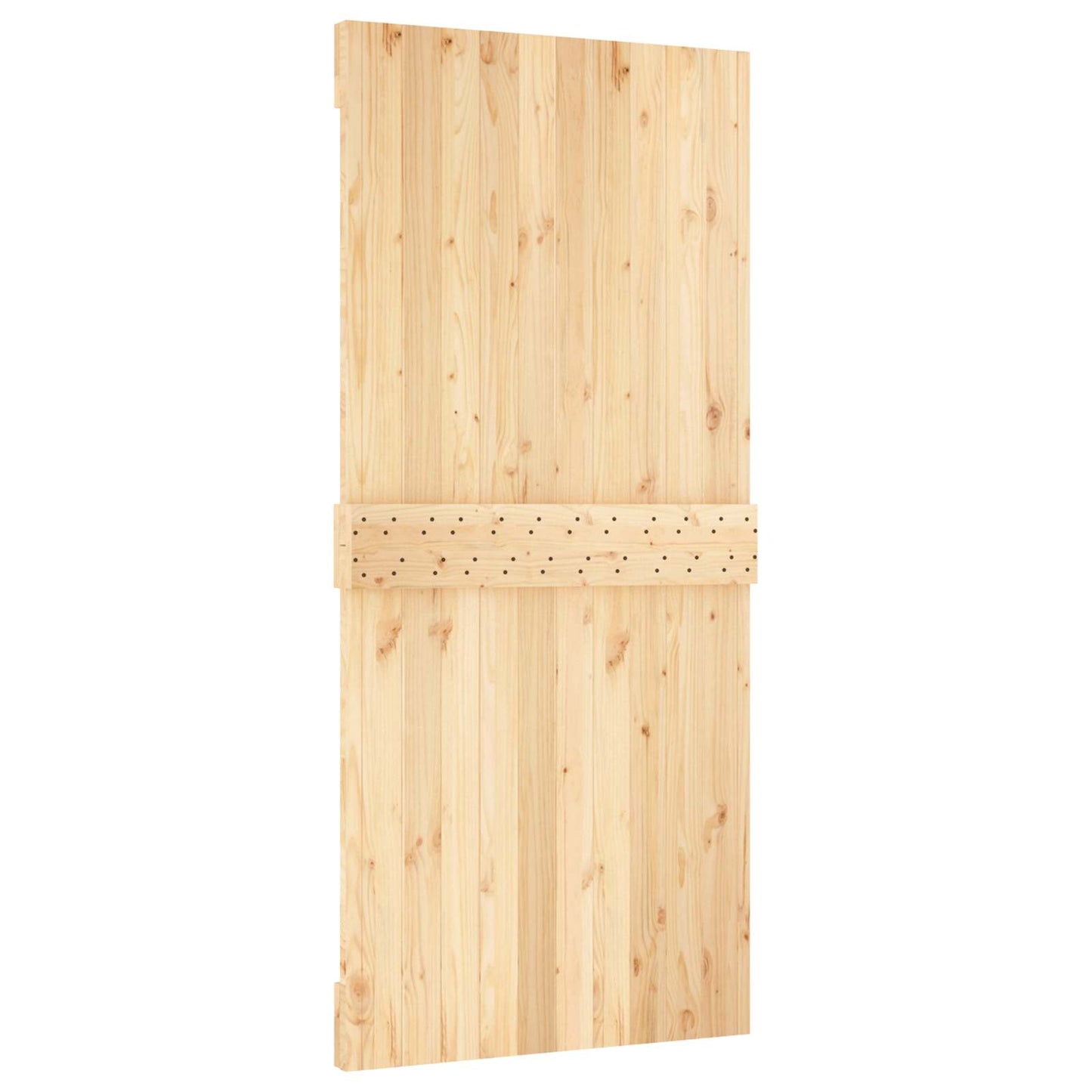 vidaXL Sliding Door Natural and White 95 x 210 cm Solid Pine Wood