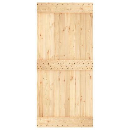 vidaXL Sliding Door Natural and White 95 x 210 cm Solid Pine Wood