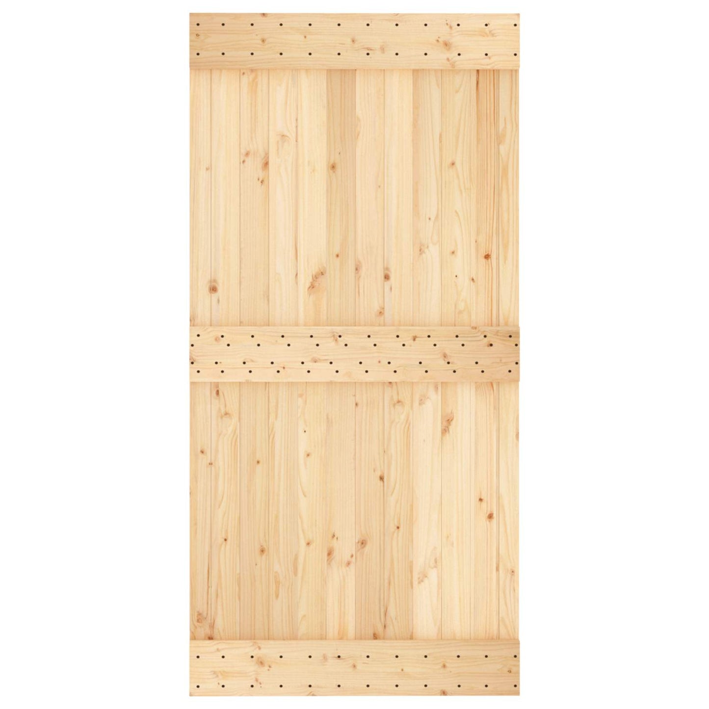 vidaXL Sliding Door Natural and White 100 x 210 cm Solid Pine Wood