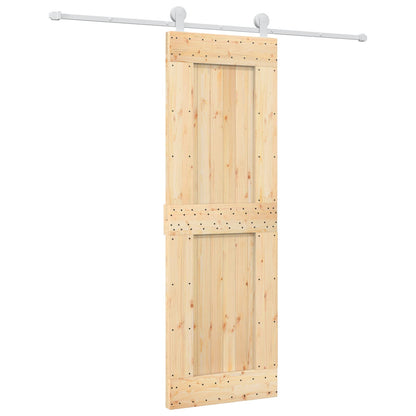 vidaXL Sliding Door Natural and White 70 x 210 cm Solid Pine Wood