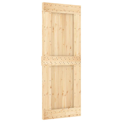 vidaXL Sliding Door Natural and White 80 x 210 cm Solid Pine Wood