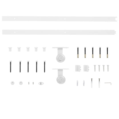 vidaXL Sliding Door Natural and White 95 x 210 cm Solid Pine Wood