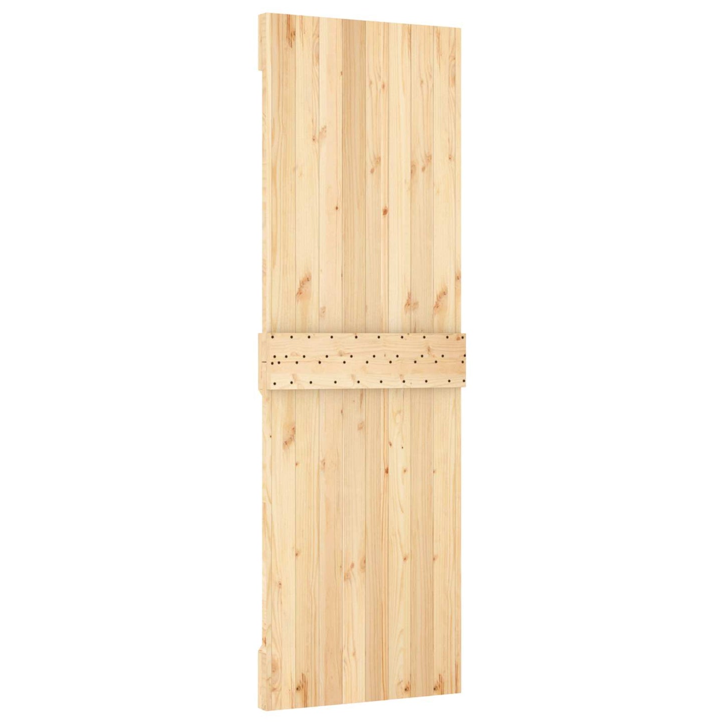 vidaXL Sliding Door Natural and White 70 x 210 cm Solid Pine Wood