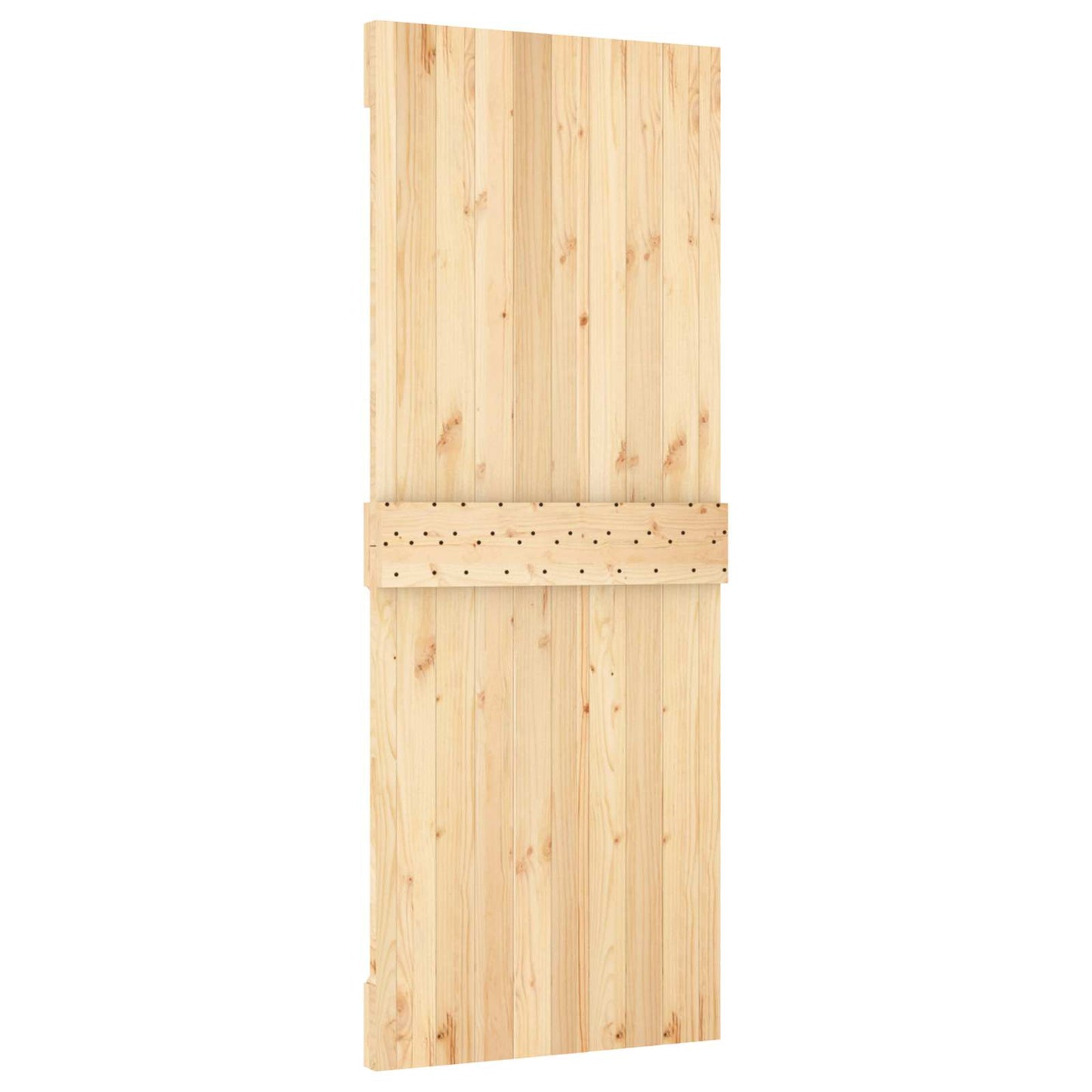 vidaXL Sliding Door Natural and White 80 x 210 cm Solid Pine Wood