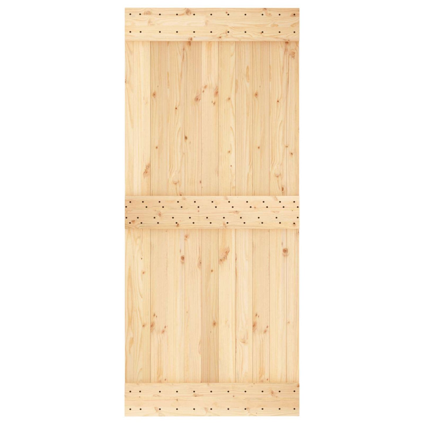vidaXL Sliding Door Natural and Black 90 x 210 cm Solid Pine Wood