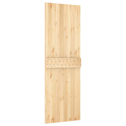 vidaXL Sliding Door Natural and Black 70 x 210 cm Solid Pine Wood