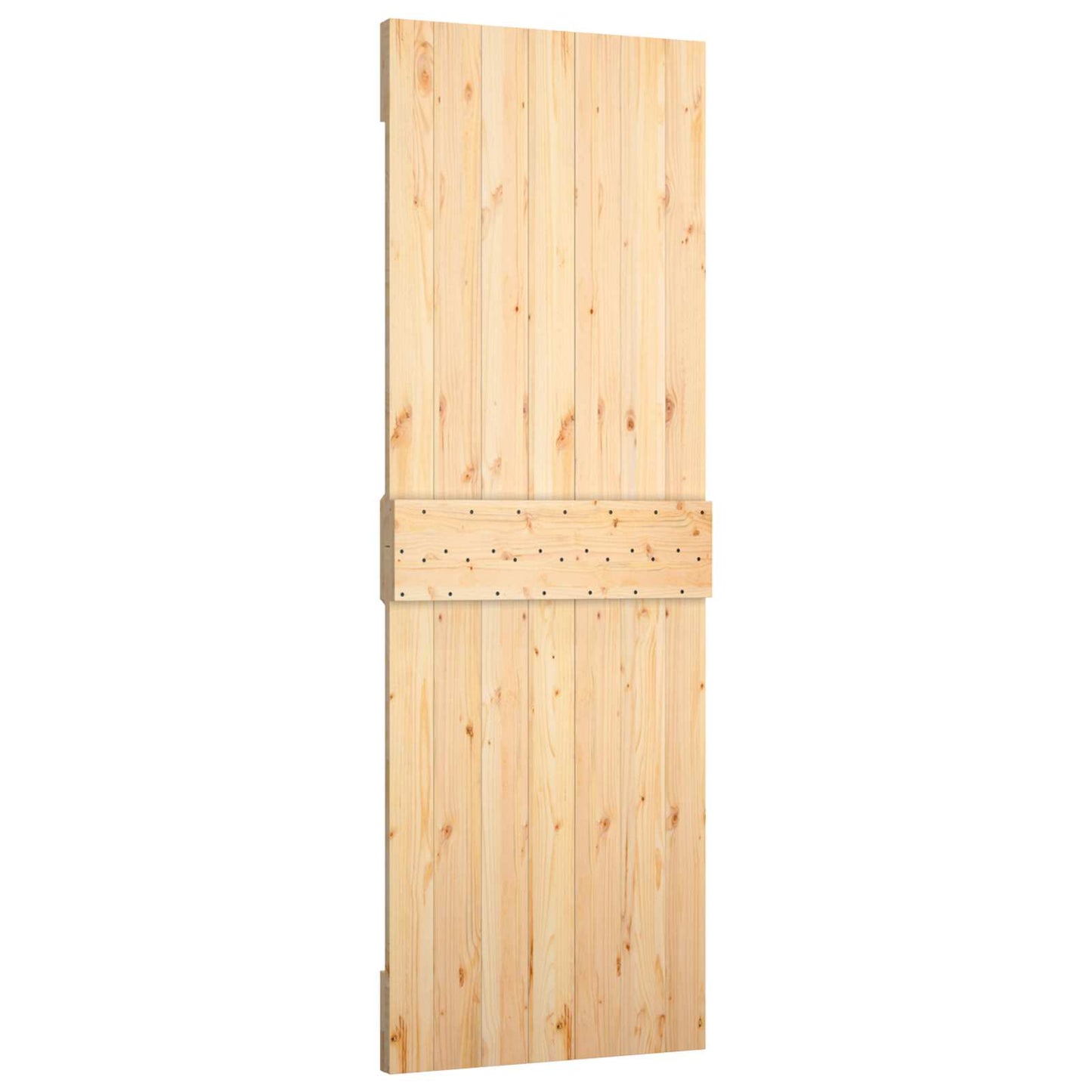 vidaXL Sliding Door Natural and White 70 x 210 cm Solid Pine Wood