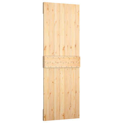 vidaXL Sliding Door Natural and White 70 x 210 cm Solid Pine Wood