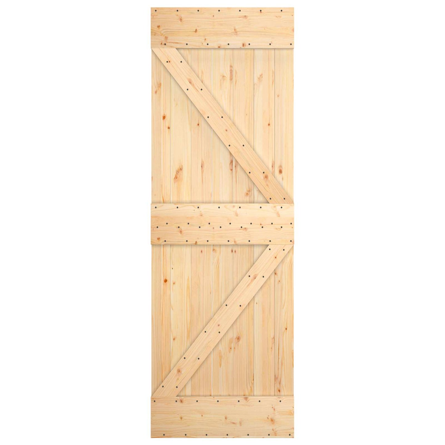 vidaXL Sliding Door Natural and White 70 x 210 cm Solid Pine Wood
