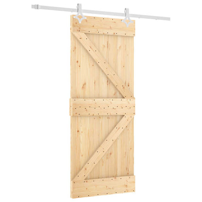 vidaXL Sliding Door Natural and White 85 x 210 cm Solid Pine Wood