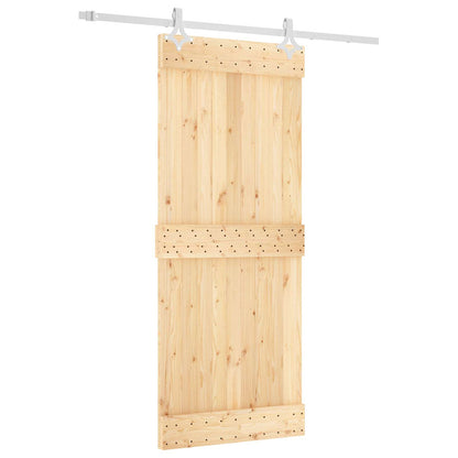 vidaXL Sliding Door Natural and White 85 x 210 cm Solid Pine Wood
