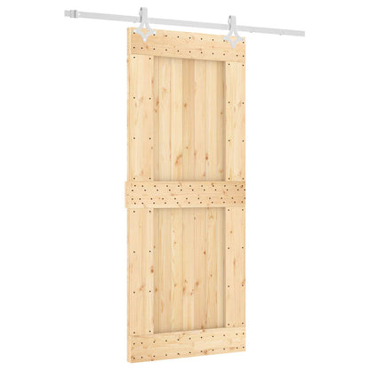 vidaXL Sliding Door Natural and White 85 x 210 cm Solid Pine Wood