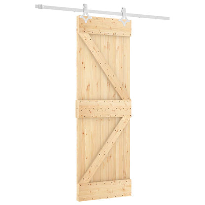 vidaXL Sliding Door Natural and White 70 x 210 cm Solid Pine Wood
