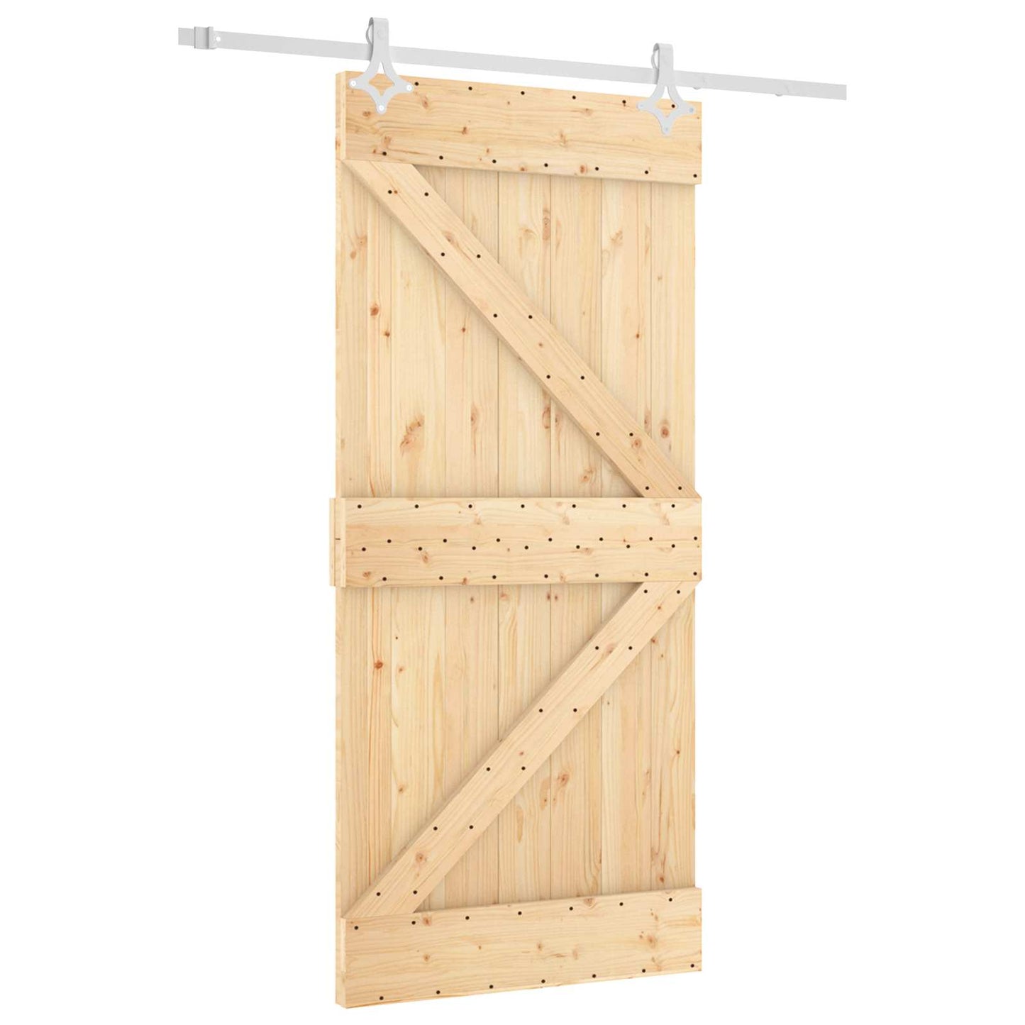 vidaXL Sliding Door 95 x 210 cm Solid Pine Wood (Untreated)