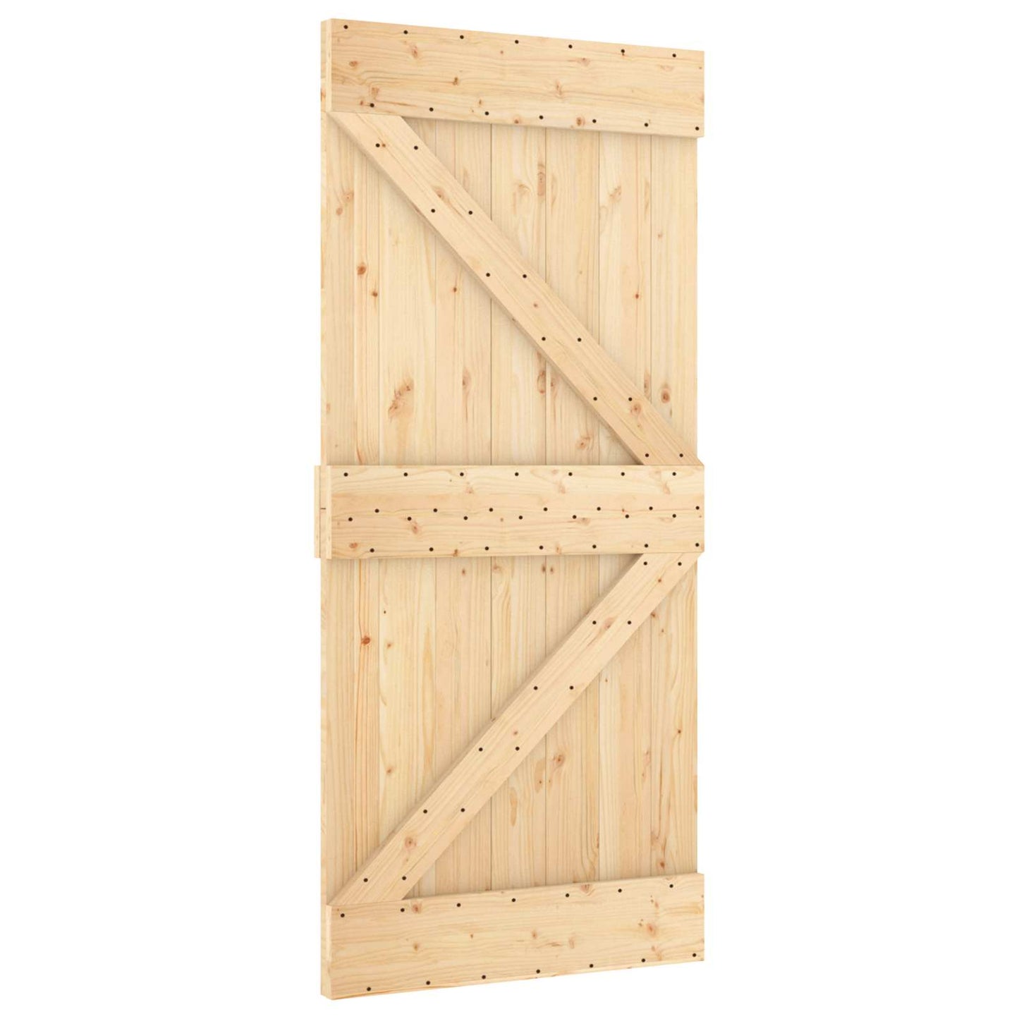 vidaXL Sliding Door 95 x 210 cm Solid Pine Wood (Untreated)
